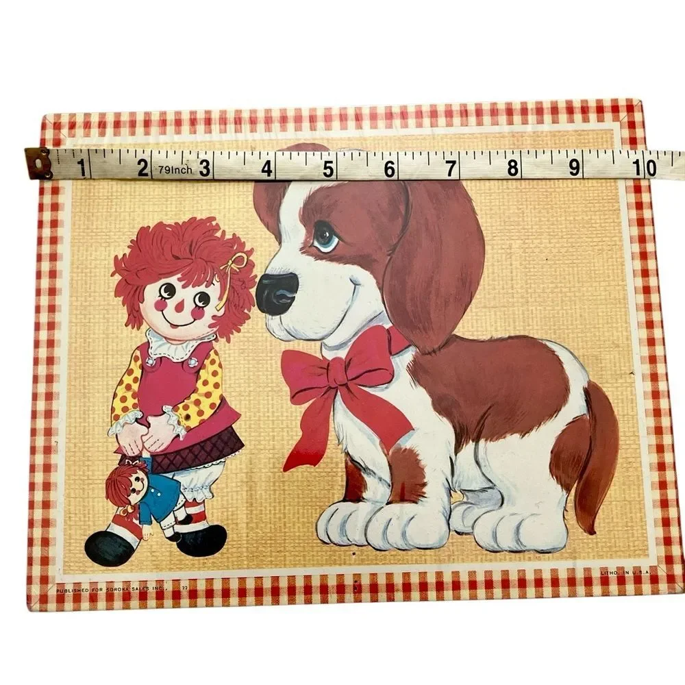 New in Packaging Vintage Raggedy Ann and Puppy Wall Plaque